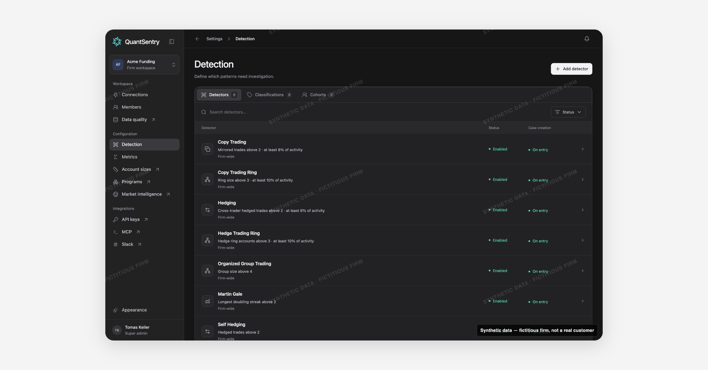 Configure copy-trading, hedging and martingale detectors for your funded trading challenges